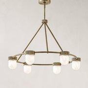 ARORA Alabaster Round Modern Dining Room Light Fixtures, Living Room Chandeliers