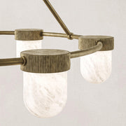 ARORA Alabaster Round Modern Dining Room Light Fixtures, Living Room Chandeliers