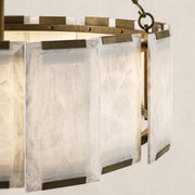 AZZURRA Alabaster Round Modern Dining Room Light Fixtures, Living Room Chandeliers