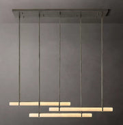Audubon Modern Alabaster Triple Bar Linear Chandelier 72