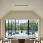 Audubon Modern Crystal Single Bar Linear Chandelier 60