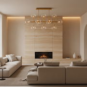 Glass Globe Mobile Linear Chandelier 58