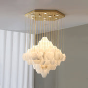 Hexa Alabaster Cascade Chandelier