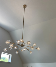 Boule De Cristal Clear/Smoke Glass Ball Modern Round Chandelier Light 48