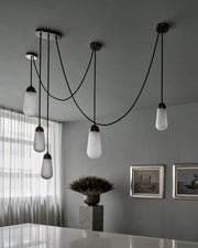 Modern Floating Pears-inspired Frosted Glass Chandelier for High-ceiling