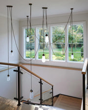 Modern Floating Pears-inspired Frosted Glass Chandelier for High-ceiling