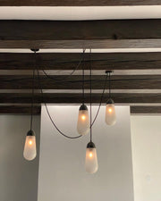 Modern Floating Pears-inspired Frosted Glass Chandelier for High-ceiling