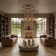 Lacour Amber/Clear Glass Round Chandelier 60