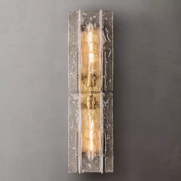 Lattice Clear/Smoke Glass Sconce 30
