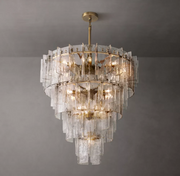Lattice Tired Clear/Smoke Glass Chandelier 36/47