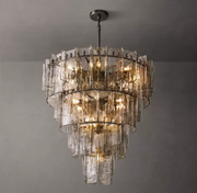 Lattice Tired Clear/Smoke Glass Chandelier 36/47
