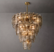Lattice Tired Clear/Smoke Glass Chandelier 36/47