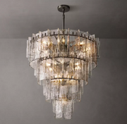 Lattice Tired Clear/Smoke Glass Chandelier 36/47