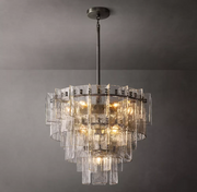 Lattice Tired Clear/Smoke Glass Chandelier 36/47