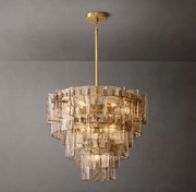 Lattice Tired Clear/Smoke Glass Chandelier 36/47