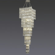 Extra Large Foyer Vertical Layers K9 Crystal Chandelier Chrome Ceiling Lighting Fixture For Staircase Entryway Decor