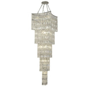 Extra Large Foyer Vertical Layers K9 Crystal Chandelier Chrome Ceiling Lighting Fixture For Staircase Entryway Decor
