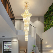Royal Large Crystal Chandelier Long Ceiling Lighting Fixture