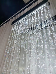 New Modern Creative Light Luxury Tassel Long Crystal Chandelier Designer Models Dining Table/Bar Light Fixture