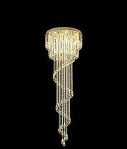 Oversized Modern Cascade Spiral Crystal Staircase Chandelier For Duplex Building