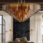 Sirene Clear/Smoke Glass Round Chandelier 41”