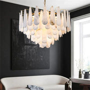 Alabaster Feathery Chandelier D21.7