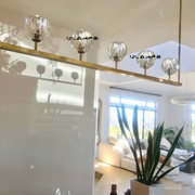Boule De Cristal Clear Glass Minimalist Linear Chandelier Light 48