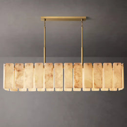 Calamette Modern Alabaster Rectangular Chandelier 72