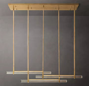 Audubon Modern Crystal Triple Bar Linear Chandelier 72