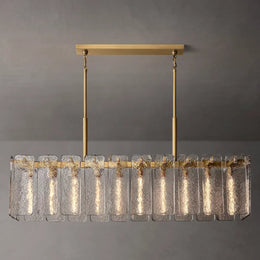 Calamette Modern Glass Rectangular Chandelier 60