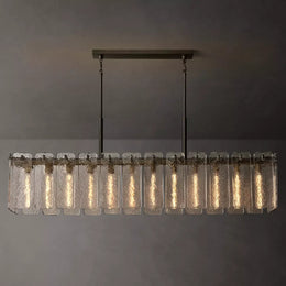 Calamette Modern Glass Rectangular Chandelier 72