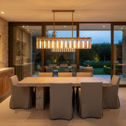 Calamette Modern Glass Rectangular Chandelier 72