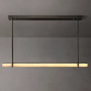 Audubon Modern Alabaster Single Bar Linear Chandelier 60