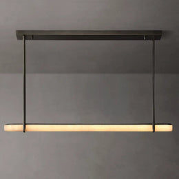 Audubon Modern Alabaster Single Bar Linear Chandelier 60