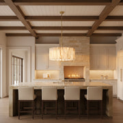 Calamette Modern Alabaster Round Chandelier 36