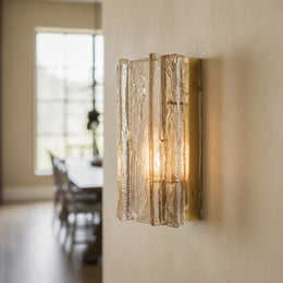 Lattice Clear/Smoke Glass Sconce 15