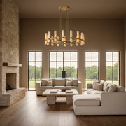 Ravelle Round Milk Glass Chandelier 48