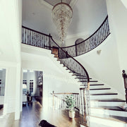 Odeon Spiral Tiered/ Layered Crystal Fringe Living Room Chandelier Light