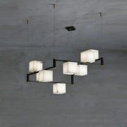 Lifang Alabaster Linear Modern Dining Room Light Fixtures, Living Room Chandeliers