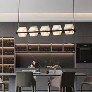 Lifang Alabaster Linear Modern Dining Room Light Fixtures, Living Room Chandeliers