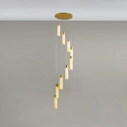 Alabaster Celestial Brass Cascade Chandelier