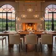 Fulcrum Glass Globe Mobile Linear Chandelier Light 60