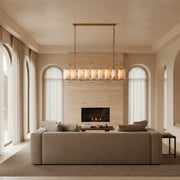 Harlowe Calcite Rectangular Chandelier 62