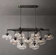 Cabrette Clear/Amber Glass Linear Chandelier 54
