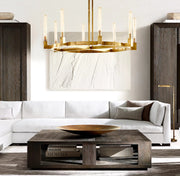 Cannele Linear Candlestick Round Chandelier Light 36