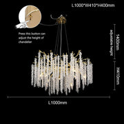 Neve Metal Lighting Living Room Branch Chandelier Glass Lamp