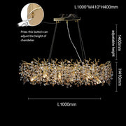 North Rectangular Branch Chandelier Crystal for Dinning
