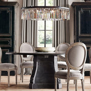 1920s Odeon Crystal Round Chandelier Black 32