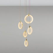 Queenie Marble Disc Round Chandelier For Loft