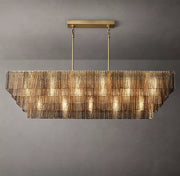 Sirene Clear/Smoke Glass Rectangular Chandelier 77